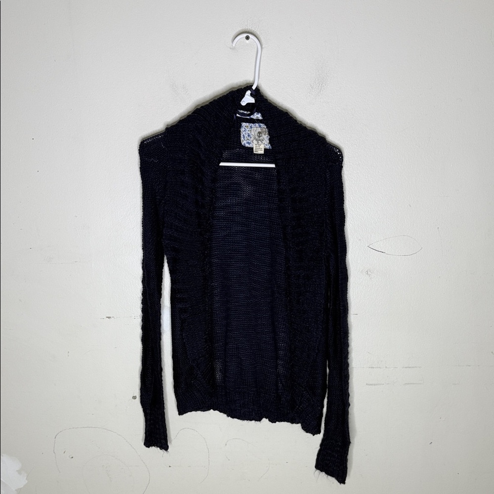 Element Acrylic Dark Navy Knit Open Front Cardigan Size Small